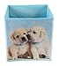 Clever Creations Cute Lab Puppies Collapsible Storage Organizer Cube Folding Storage Organizer for Animal Themed Rooms | Perfect Size Storage Cube for Books, Shoes, Games