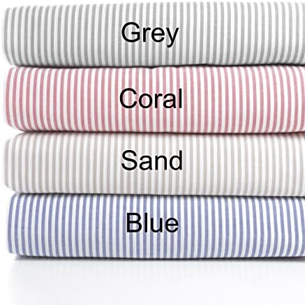 Oxford Stripe Duvet Cover Set Blue Full/Queen