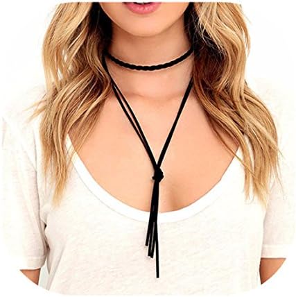 Molyveva Black Choker Punk Gothic Tattoo Wedding Party Necklace Velvet Cord Rope Chain for Women Girls