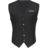 ERZTIAY Mens Vest Business Formal Slim Fit Dress Waistcoat V Neck Tuxedo Suit Vest