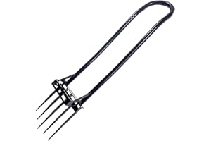 Heavy Duty Steel Gardening Broad Fork - 46” One-Piece Steel Long Handle, Ergonomic Curved Design for Digging, Planting, Culti