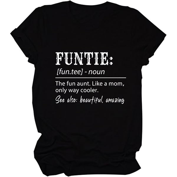 Women's Short Sleeve Printed Tunic Tee - Loose Fit Casual Summer Top, Black