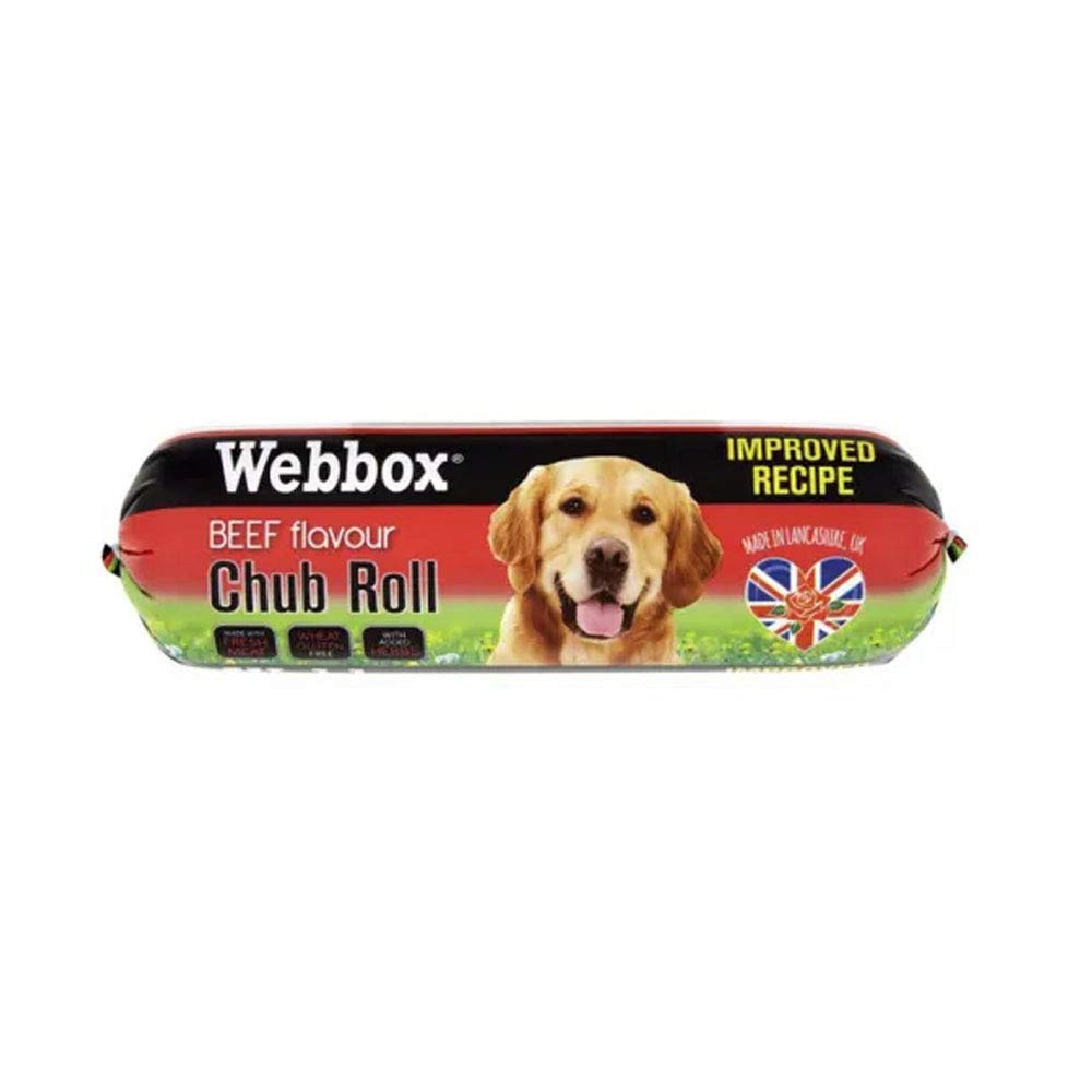 Webbox Improved Recipe Prime Chub Roll Beef, Duck or Chicken Dog Food Treats 720g (Chub Roll Beef, 3 Pack)