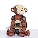 Berhapy 2 in 1 Monkey Toddler Safety Harness Backpack Children's Walking Leash Strap（Brown）
