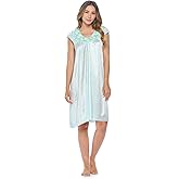 Casual Nights Women's Cap Sleeve Rose Satin Nightgown