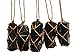 Ripple Stream Raw Black Tourmaline Crystal Healing Chakra Pendant Hand Braided Necklace Protection Negative Energy Cleanser Natural Stress Aid Soothe Mind Emotions Hand Knitted (Braided)