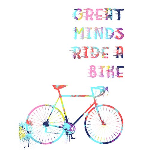 Bicycle Colourful Great Minds Ride Canvas Wall Art Print