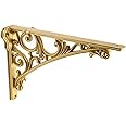CABDM Decorative Shelf Bracket 6 inch, Gold Decorative Brackets for Shelving, Heavy Duty Vintage, DIY Projects, Hardware Included, 4 Pack, 5.9x4.17x1.73 inch,Baroque Style
