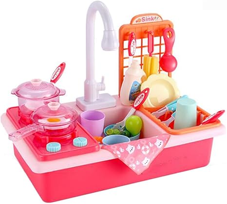 LBWNB Cocinitas De Juguetes Vajilla Infantil Fregadero Cocina Accesorios con Simulation Grifo Escurridor Platos Juegos Infantiles Educativos 2 3 4 5 Años (27PCS),21: Amazon.es: Deportes y aire libre