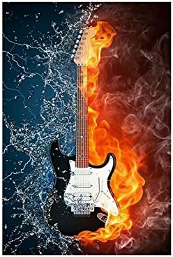 Guitar Collage Poster Paper Print Wall Art Living Room Home Office Decor 16" x 24"
