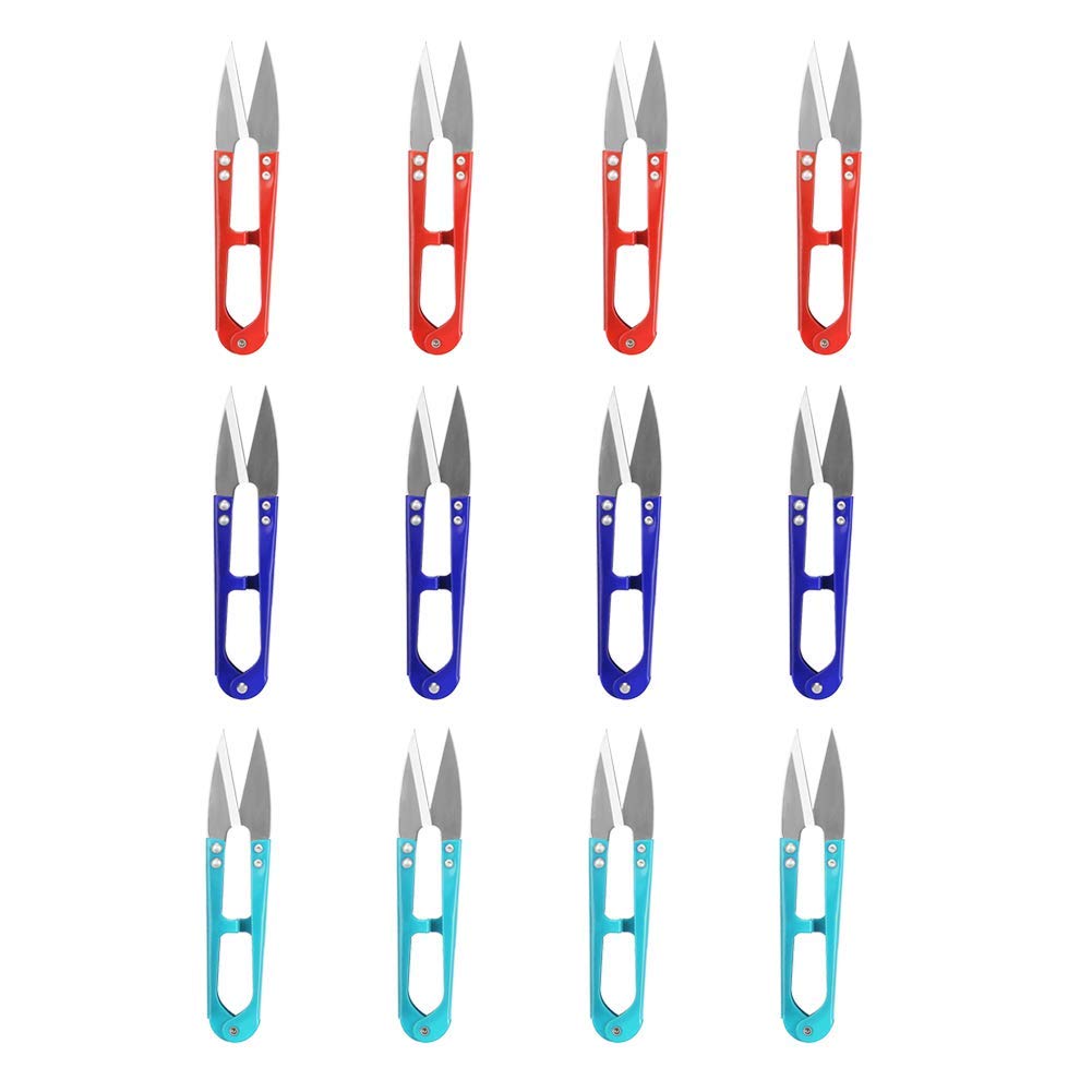 3 Colors 4.3 inch Yarn Thread Cutter U Sewing Scissors Clippers Thread Snips Trimming Nipper12 Pack Sewing Scissors for Household Use Other Sewing Embroidery Supplies