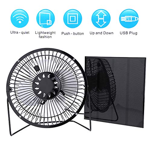 image for vanpower 4.5W 6V Solar Panel Powered 6 Inch MiniPortable USB Fan for C
