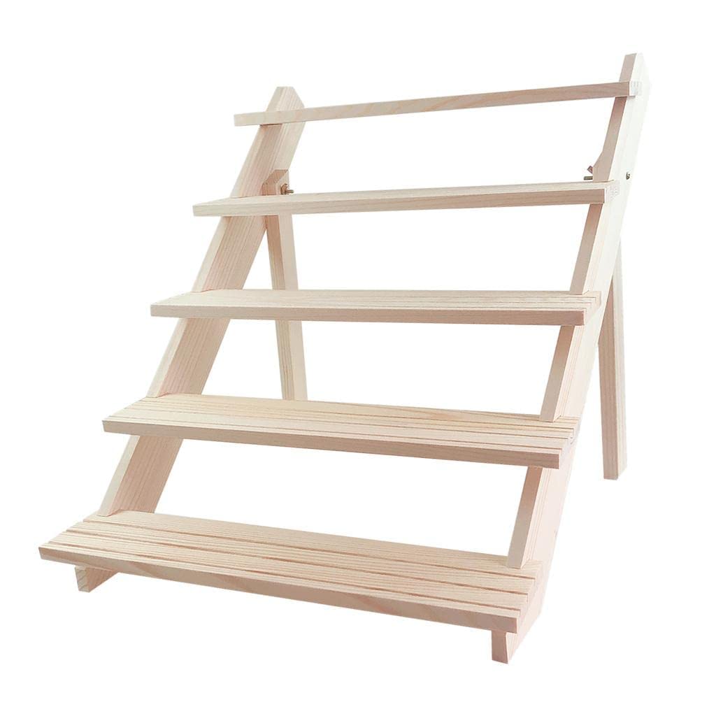 zalati Jewelry Organizer Natural Wooden Multi-Layer Display Rack Shelf Stand Holder Ladder for Bracelet Earrings Rings