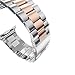 U191U Metal Bands Compatible with Apple Watch Band 41mm 40mm 38mm, Dressy Stainless Steel Chain Strap for Men iWatch Series Ultra/Ultra2/9/8/7/6/5/4/3/2/1 SE, Silver/Pink