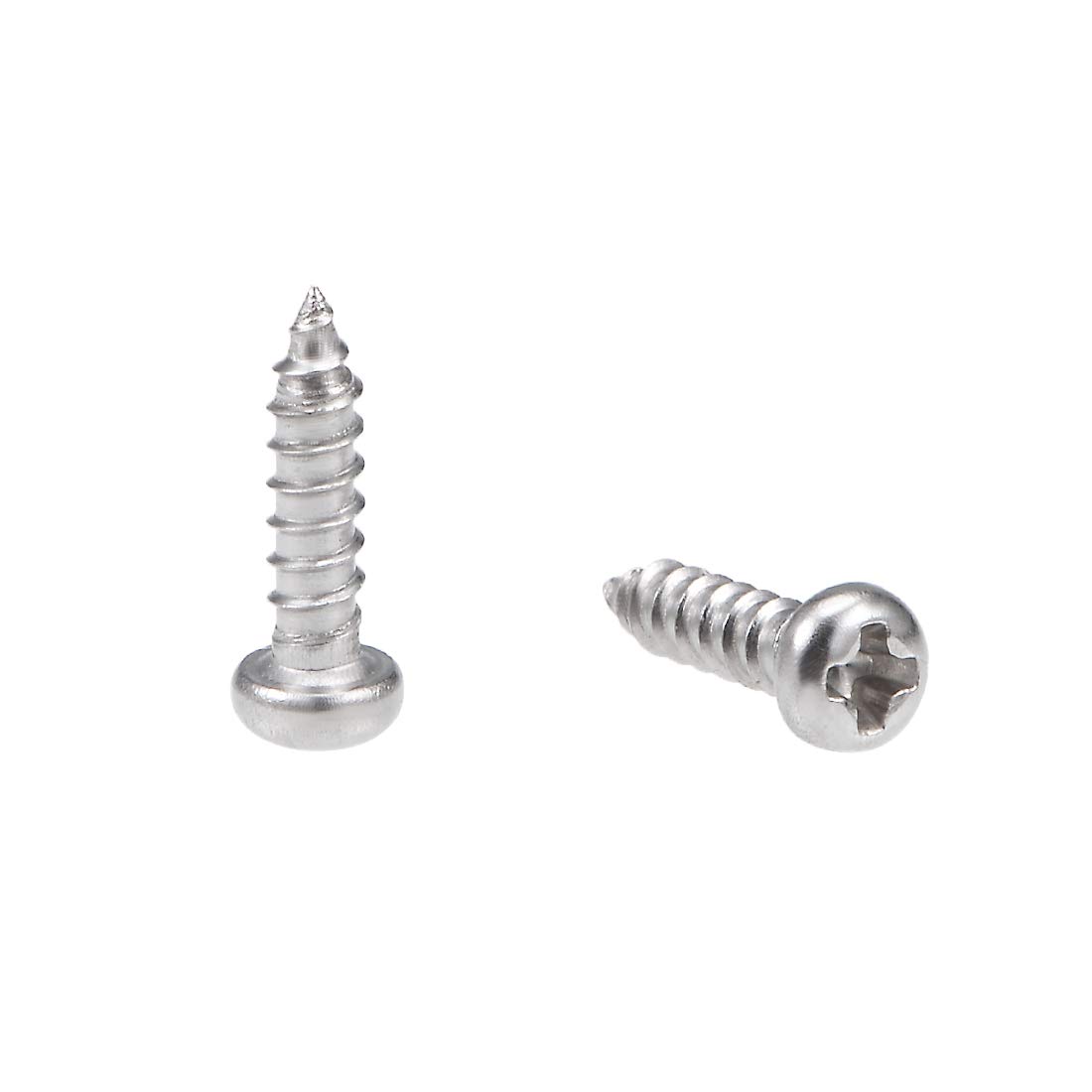 sourcing map 2x8mm Self Tapping Screws Phillips Pan Head Screw 316 Stainless Steel Fasteners Bolts 50Pcs