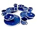 GSI Outdoors Camp Table Set for 4 I Includes Enamel Pioneer Plates, Bowls, & Coffee Mugs for Camping, Outdoors, RV