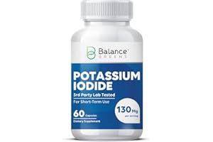 BALANCEBREENS Balance Breens Potassium Iodide 130mg - 60 Capsules - Emergency Survival Supplement, Thyroid Support, Short-Term Use only - Third-Party Lab Tested