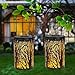 Solar Lantern Outdoor Lights for Decorative Atmosphere Hanging Garden Lantern Cylindrical Table Lamp Night Light Warm Lighting for Courtyard, Party, Walkway,Terrace, Garden, Lawn (2 Pack)