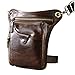 Le'aokuu Mens Genuine Leather Outdoor Sporting Hicking Waist Hip Pack Messenger Shoulder Drop Leg Thigh Bag Pouches For Women 211-5 (Brown 2)
