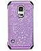 Galaxy S5 Case, BENTOBEN Glitter Bling Luxury 2 in 1 Hybrid Slim Hard Laminated with Sparkly Shiny Faux Leather Chrome Shockproof Protective Case for Samsung Galaxy S5 (i9600), Purple