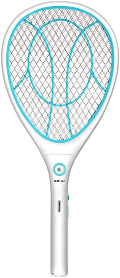 Electric Mosquito Fly Bugs Swatter Zapper Bat Racket, Pests Insects Control Killer Repellent, USB Rechargeable LED Lighting Double Layers Mesh Protection ( pack of 2), Blue