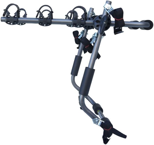 Stoneman Sports VR-648 Sparehand Trunk Mounted 3-Bike Car Rack for All Frame Types, Grey Finish