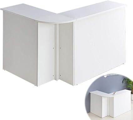 Amazon Co Jp 事業所様お届け 限定商品 ホワイト おしゃれな受付カウンター 受付事務 Rfhc 10 900 コーナーのｌ字型セット 900棚板 2 基本タイプ 無人受付カウンター に最適 文房具 オフィス用品