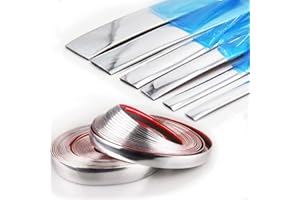 SHINE & BRIGHT AUTO Chrome Silver Car Exterior and Interior Molding Trim Universal Bumper Window Door Body Side and Household Furniture Surfaces Decorative Strip Scratch-Proof (Width: 5/16 inch (8mm), Length: 8Ft)