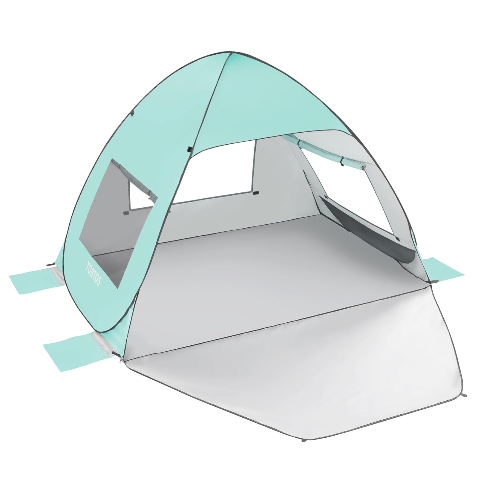 Photo 1 of TOBTOS UPF 50+ Pop Up Beach Tent, Beach Umbrella, Automatic Sun Shelter 2-3 People UV Protection Portable Sunshade, Easy Set Up Baby Canopy Cabana, Lightweight with Carry Bag (Mint Green)
