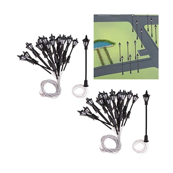 Colcolo 40x Modell Straßenbeleuchtung HO Scale LED Gartenleuchten 1: 100 70mm – Bild 7
