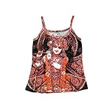 Hippy Yoga Tank Krishna Print Orange Cotton Tank Tops
