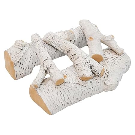Regal Flame 5 Piece 16 Birch Ceramic Wood Gas Fireplace Logs Logs