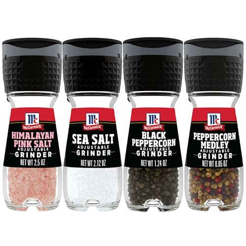 McCormick Grinder Essentials Variety Pack, Non GMO, Varieties Include Black Peppercorn, Himalayan