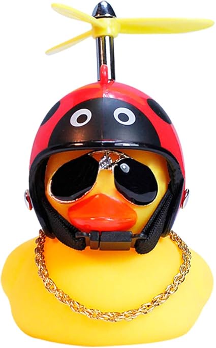 Amazon Com Wonuu Rubber Duck Toy Car Ornaments Yellow Duck Car Dashboard Decorations With Propeller Helmet For Adults Women Men Toys Games