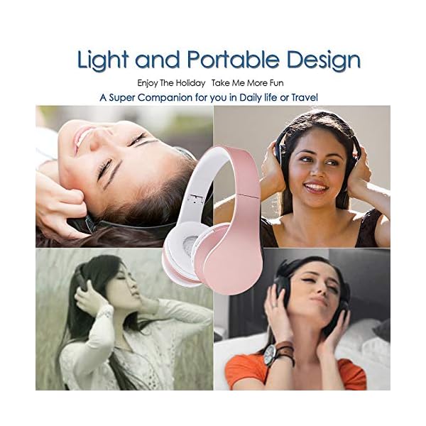 Andoer-Wireless-Bluetooth-Over-Ear-Stereo-Foldable-Headphones-Wireless-and-Wired-Mode-Headsets-with-Soft-Memory-Protein-Earmuffs-wMic-for-Mobile-Phone-PC-LaptopRose-Gold Andoer Wireless Bluetooth Over Ear Stereo Foldable Headphones, Wireless and Wired Mode Headsets with Soft Memory-Protein…
