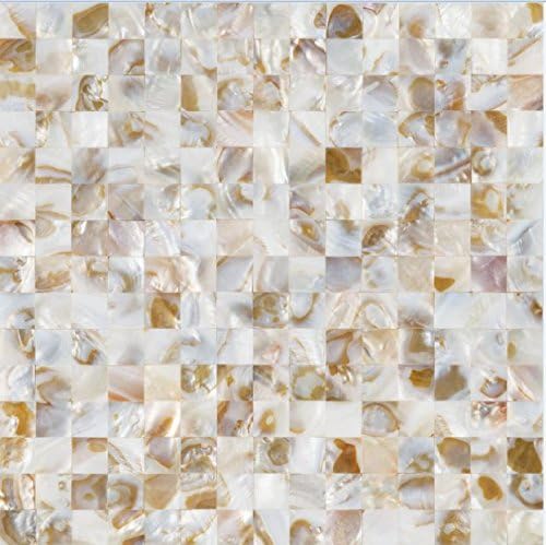 Mother of Pearl Shell Tile Natural color not gap (On a 12" X 12" Mesh) for Backsplash and Bathroom Walls and Floors
