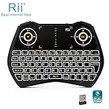 Rii i28C 3 in 1 Backlit Wireless Mini Keyboard With Touchpad And Rechargable Handheld Multi-media Keyboard For PC Laptop Raspberry PI MacOS Linux HTPC IPTV Google Smart TV Android Box XBMC Windows