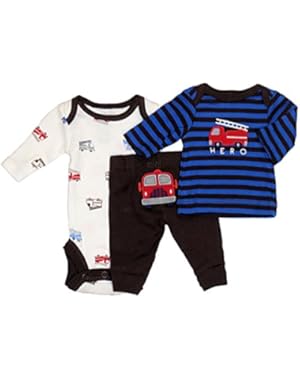 Child of Mine Fire Truck Baby Boys 3 Piece Pants Set