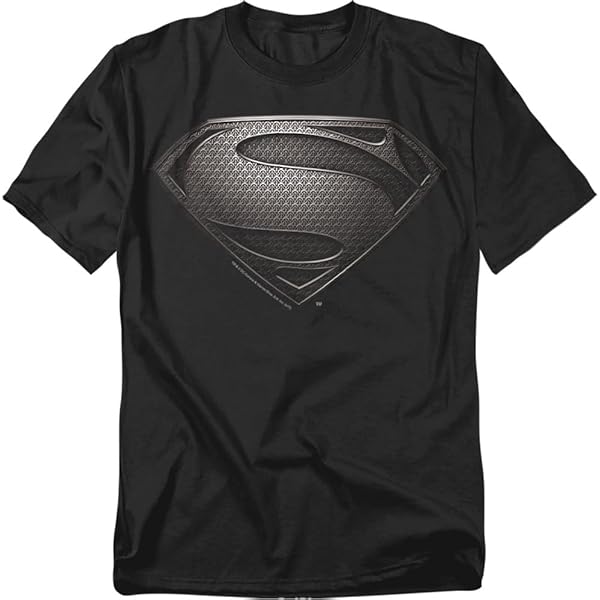 Amazon.com: Superman Black S-Shield Logo Men's T-Shirt, Small