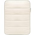 MoKo 13-14 Inch Puffy Laptop Sleeve, Laptop Carrying Bag Compatible with New MacBook Pro M3/M2 14" 2023, MacBook Air 13.6/13.3 M2 / M1 2022-2018, iPad Pro 12.9, Notebook Laptop Travel Bag, Milky White
