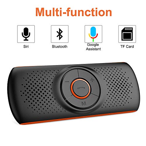Aigoss Car Speakerphone Bluetooth 4.2 Music Player, Car Stereo Receiver with 2 Phones Connection Simultaneous, Support Wireless Hands Free Calling/Siri & Google Assistant/TF Card