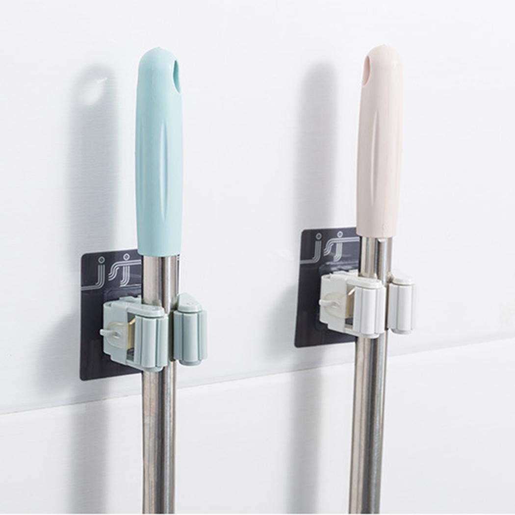 Acret Broom Mop Holder, Wall Mounted Storage Mop Hanger Clip