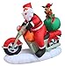 6 Foot Long Inflatable Santa Claus & Reindeer Riding Motorcycle