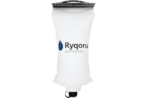 Ryqoru 2L Collapsible Water Bag, 28mm Thread TPU Hydration Canteen Compatible with Sawyer Squeeze, BPA Free Leak‑Resistant Water Bladder for Camping and Hiking