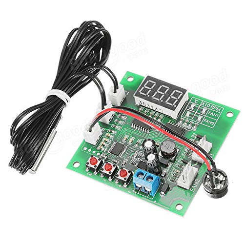 12V 24V 48V 2 Way Cooling PWM 4 Wire Fan Temperature Controller With