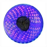 AMARS IP67 Waterproof 5 Meters/16.4 Feet 3528 SMD 395nm-405nm LED Black Lights UV/Ultraviolet Light Strip Fixtures Outdoor Indoor DC 12V Purple/Ultraviolet LED Lighting