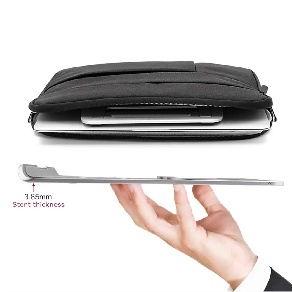 Aluminum Laptop Stand ixaer Portable Adjustable Notebook Stand with Folding Holder for Android or Apple Devices 5.25 to 18.37 Inches 360 Degree Rotating Flexible Arm (Silver)
