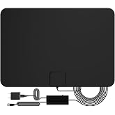 Digital TV Antenna &ndash; Long-Range for Local Channels | HDTV Antenna with Signal Booster, Supports 4K, 1080p &amp; Smart TVs, Includes 16ft Coaxial Cable