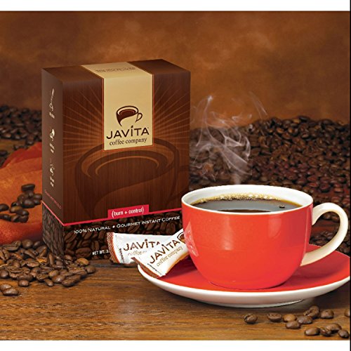 JAVITA Burn + Control All Natural Gourmet Instant Coffee - 1 Box / 24 Servings