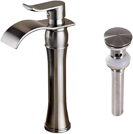 Votamuta Waterfall Spout Single Handle Bathroom Sink Vessel Faucet